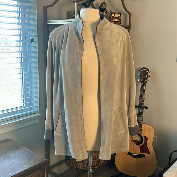 Jordache Vintage Suede Grey Chore Jacket - Picture 1 of 12